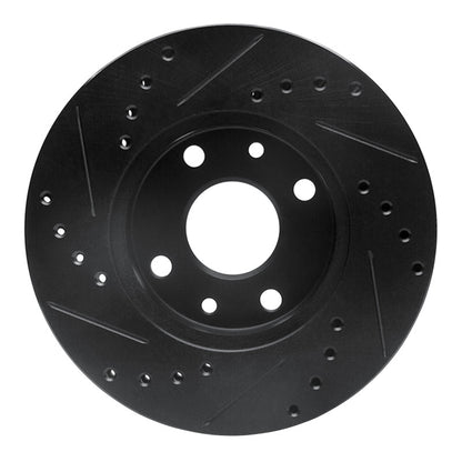 R1 Concepts R1 94-00 Kia Spectra Front Right Drilled & Slotted Black Brake Rotor