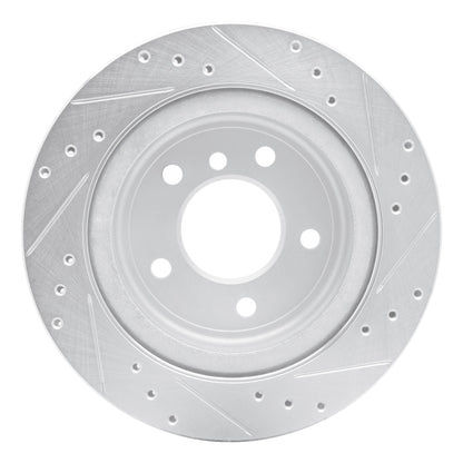 R1 Concepts R1 09-16 BMW Z4 Rear Left Drilled & Slotted Silver Brake Rotor