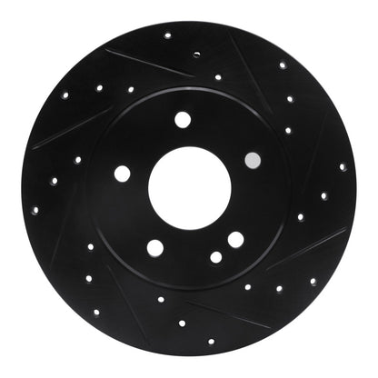 R1 Concepts R1 97-98 Mercedes-Benz C230 Front Right Drilled & Slotted Black Brake Rotor