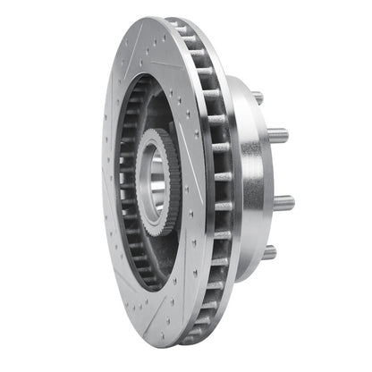 R1 Concepts R1 93-95 Chevrolet G30 Front Right Drilled & Slotted Silver Brake Rotor