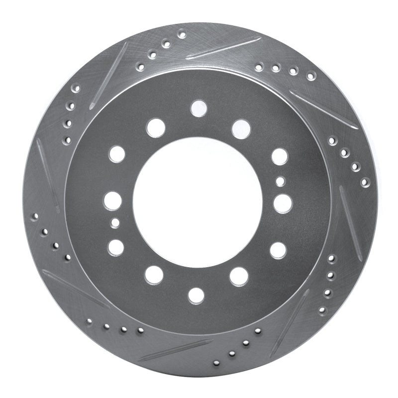 R1 Concepts R1 01-09 Lexus GX470 Rear Left Drilled & Slotted Silver Brake Rotor