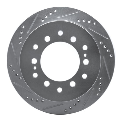 R1 Concepts R1 01-09 Lexus GX470 Rear Left Drilled & Slotted Silver Brake Rotor