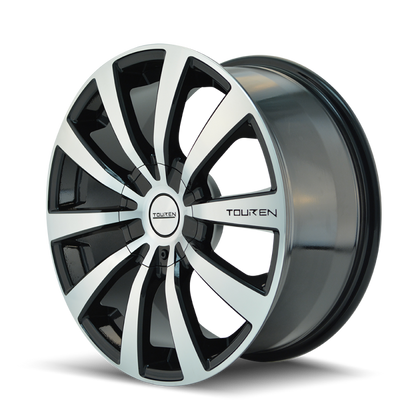 Touren 3130 TR3 18x8 / 5x110/115 BP / 40mm Offset / 72.62mm Hub Gloss Black Machined Wheel