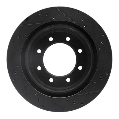 R1 Concepts R1 12-21 Nissan NV1500 Rear Left Drilled & Slotted Black Brake Rotor