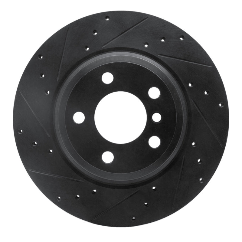 R1 Concepts R1 12-20 BMW 330I Rear Left Drilled & Slotted Black Brake Rotor
