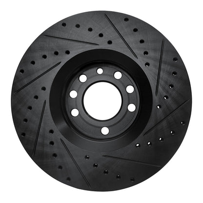 R1 Concepts R1 03-11 Cadillac BLS (Mexico) Front Left Drilled & Slotted Black Brake Rotor