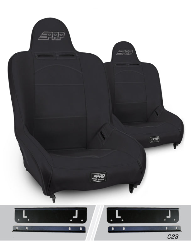 PRP Seats PRP 97-02 Jeep Wrangler TJ Premier High Back Suspension Seats Kit (Pair) - Black

