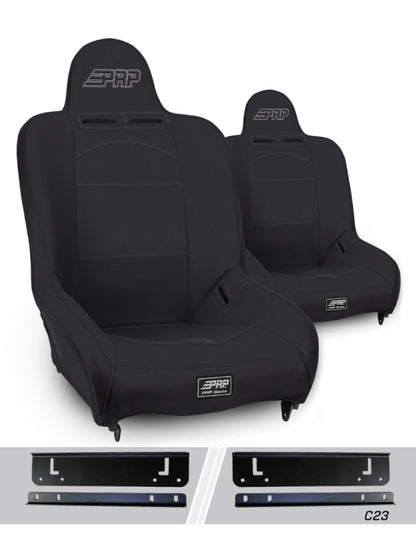 PRP Seats PRP 97-02 Jeep Wrangler TJ Premier High Back Suspension Seats Kit (Pair) - Black


