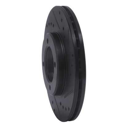 R1 Concepts R1 84-87 Toyota Cressida Front Right Drilled & Slotted Black Brake Rotor