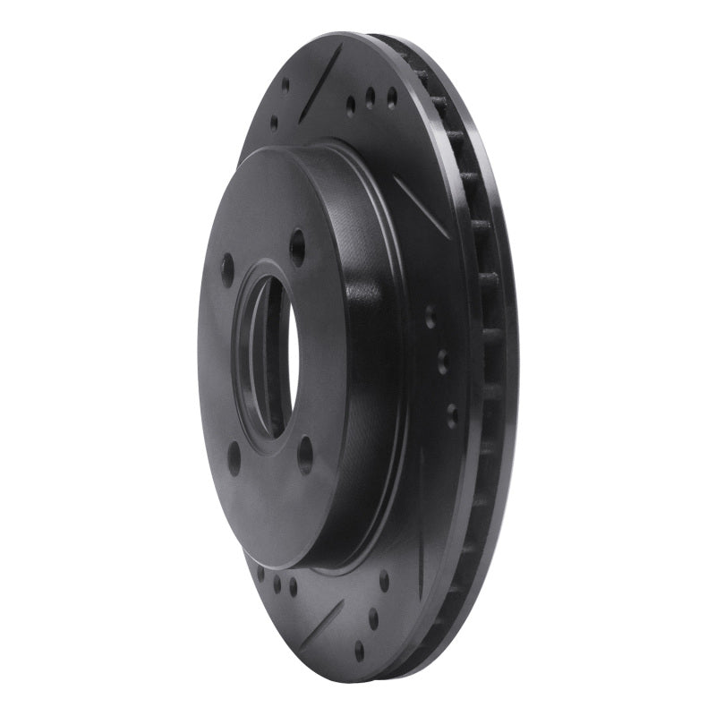 R1 Concepts R1 95-04 Ford Contour Rear Left Drilled & Slotted Black Brake Rotor