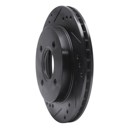 R1 Concepts R1 95-04 Ford Contour Rear Left Drilled & Slotted Black Brake Rotor