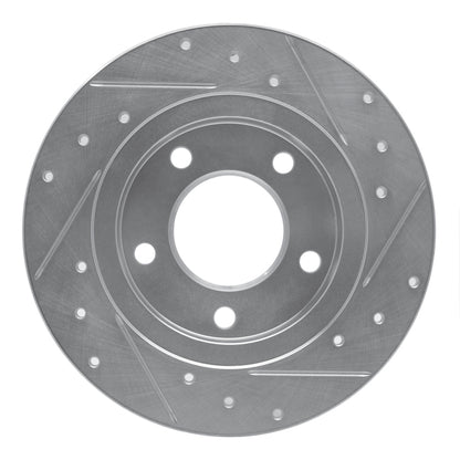 R1 Concepts R1 93-03 Ford Probe Rear Left Drilled & Slotted Silver Brake Rotor
