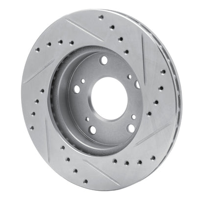 R1 Concepts R1 02-15 Acura RSX Front Left Drilled & Slotted Silver Brake Rotor
