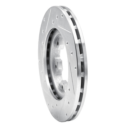 R1 Concepts R1 83-85 Nissan 720 DATSUN Front Right Drilled & Slotted Silver Brake Rotor