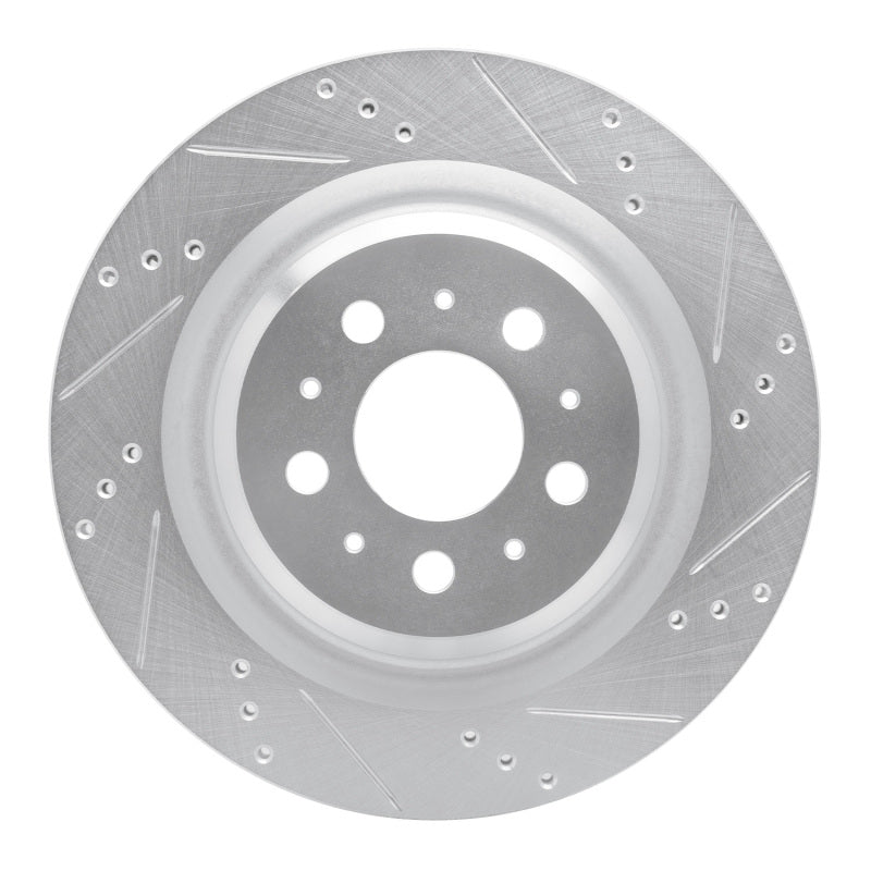 R1 Concepts R1 17-25 Tesla Model 3 Rear Right Drilled & Slotted Silver Brake Rotor