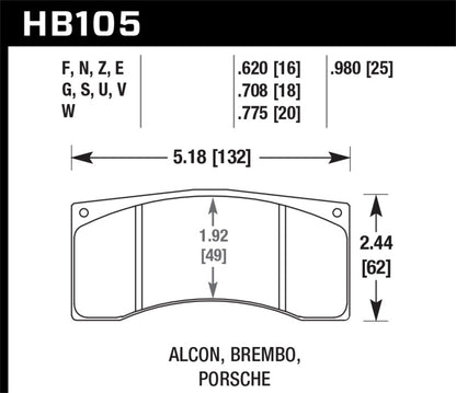 Hawk Performance Hawk Brembo Racing DTC-60 Brake Pads