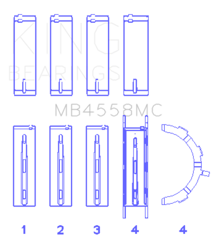 King Engine Bearings Ford Ecoboost 2.7L V6 (Size 0.25) Main Bearing Set
