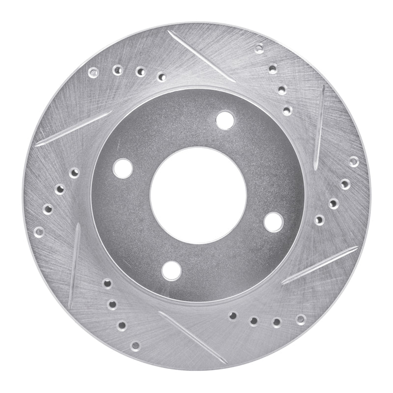 R1 Concepts R1 07-17 Nissan TIIDA (Mexico) Front Right Drilled & Slotted Silver Brake Rotor