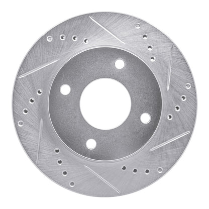 R1 Concepts R1 07-17 Nissan TIIDA (Mexico) Front Right Drilled & Slotted Silver Brake Rotor