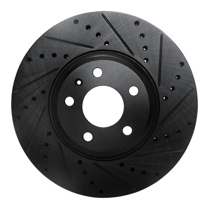 R1 Concepts R1 08-12 Audi Q5 (Mexico) Front Right Drilled & Slotted Black Brake Rotor