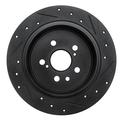 R1 Concepts R1 96-99 Toyota Celica Rear Left Drilled & Slotted Black Brake Rotor