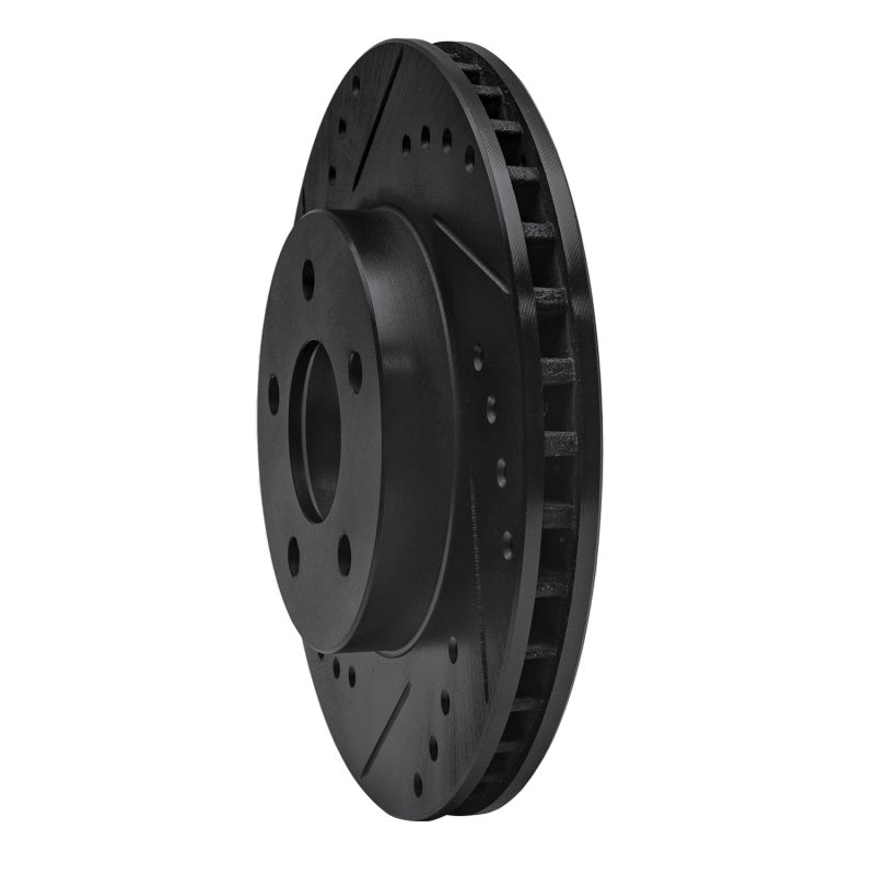 R1 Concepts R1 89-90 Ford Thunderbird Front Left Drilled & Slotted Black Brake Rotor
