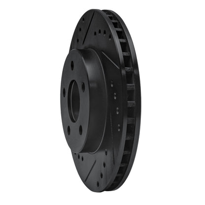 R1 Concepts R1 89-90 Ford Thunderbird Front Left Drilled & Slotted Black Brake Rotor