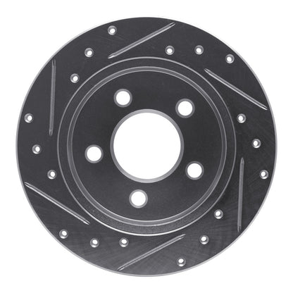 R1 Concepts R1 94-04 Ford Mustang Rear Right Drilled & Slotted Silver Brake Rotor