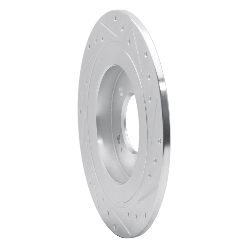 R1 Concepts R1 17-23 Hyundai Kona EV Rear Left Drilled & Slotted Silver Brake Rotor