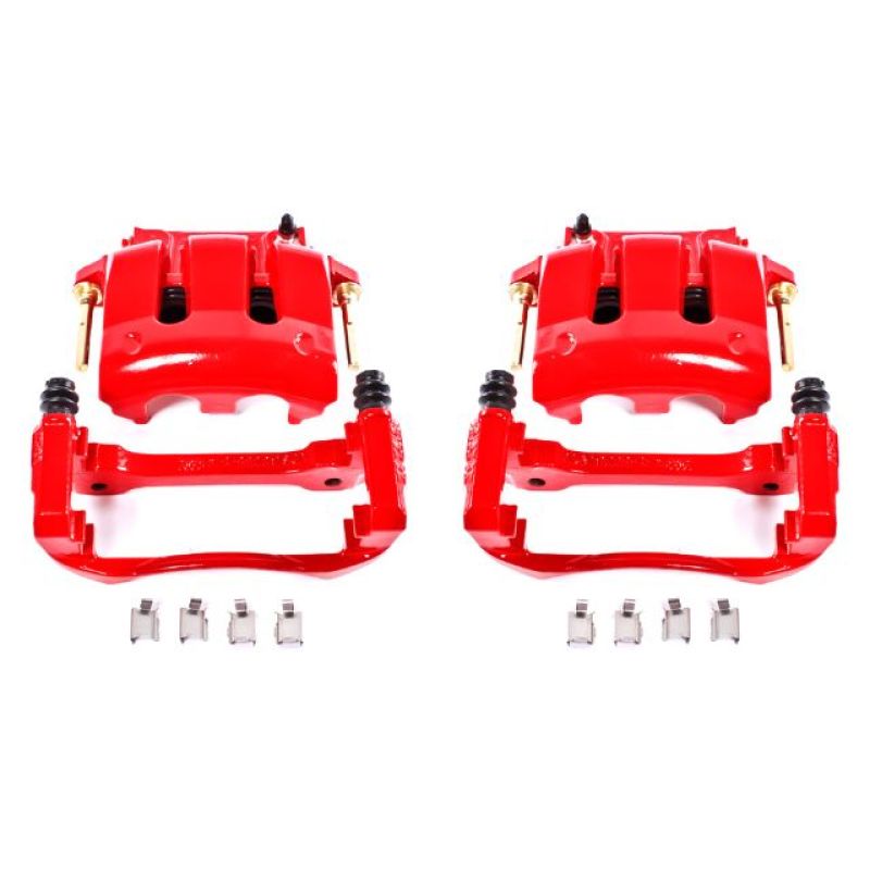 PowerStop Power Stop 05-14 Ford Mustang Front Red Calipers w/Brackets - Pair