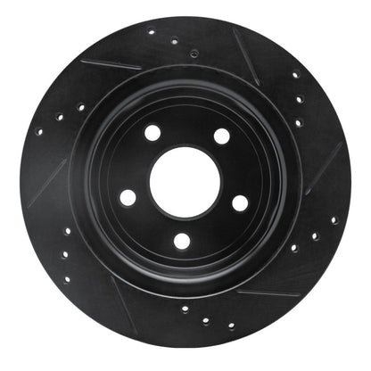 R1 Concepts R1 08-10 Chevrolet Cobalt Rear Left Drilled & Slotted Black Brake Rotor