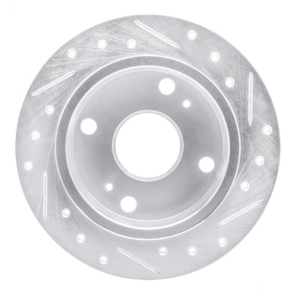 R1 Concepts R1 85-87 Toyota Corolla (US/Canada) Rear Left Drilled & Slotted Silver Brake Rotor