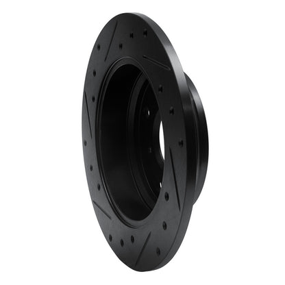 R1 Concepts R1 87-90 Acura Legend Rear Right Drilled & Slotted Black Brake Rotor