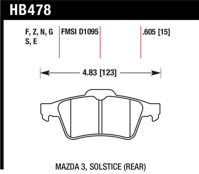 Hawk Performance Hawk 13-14 Ford Focus ST / Mazda/ Volvo Performance Ceramic Street Rear Brake Pads