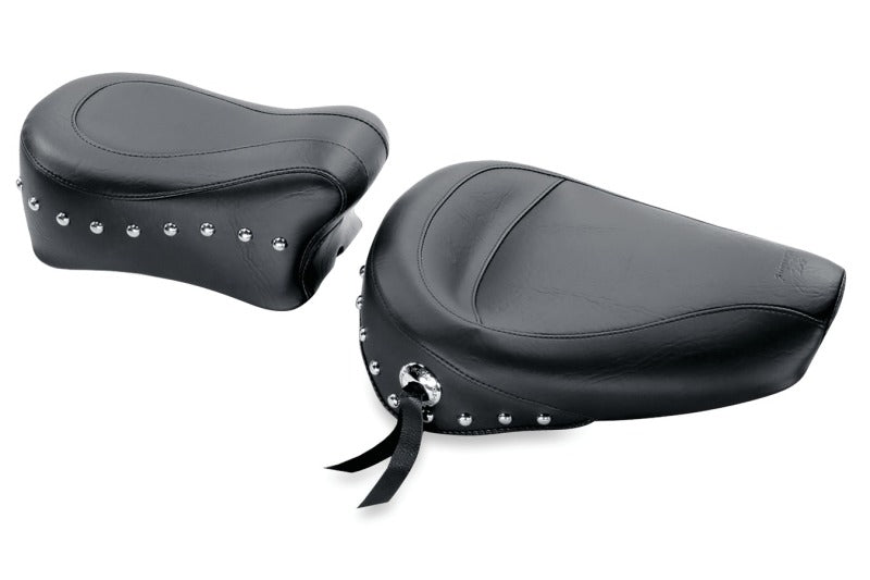 Mustang Motorcycle Mustang 82-03 Harley Sportster Standard Touring Passenger Seat w/Studs - Black