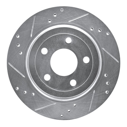 R1 Concepts R1 08-10 Chevrolet COBALT Rear Left Drilled & Slotted Silver Brake Rotor