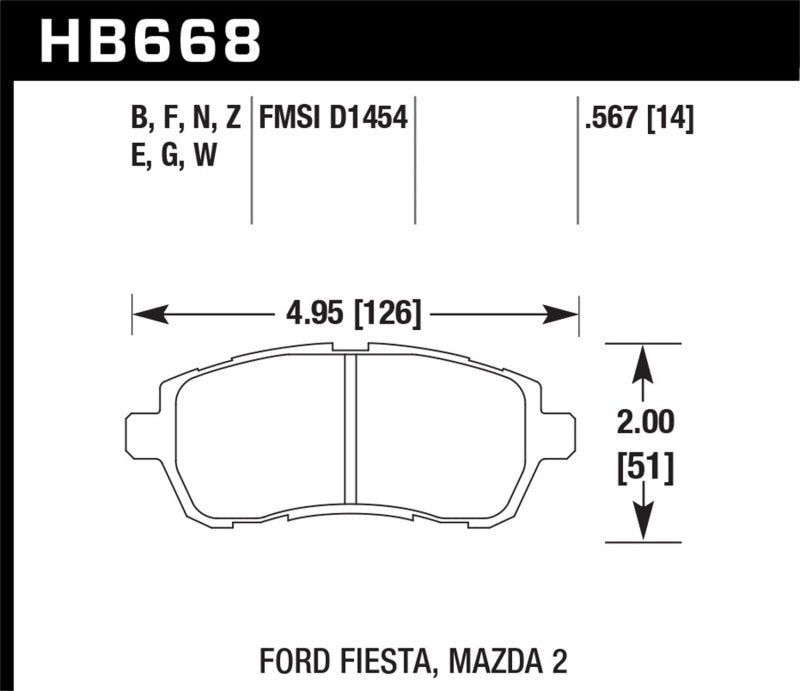 Hawk Performance Hawk 11-12 Ford Fiesta S/SE/SEL / 11-12 Mazda 2 Sport/Touring DTC-60 Front Race Brake Pads