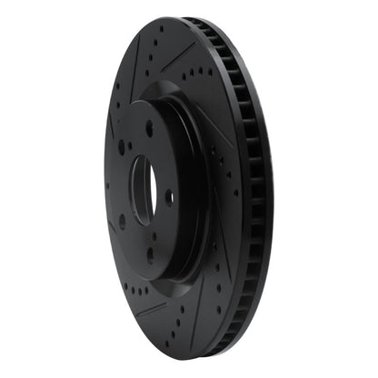 R1 Concepts R1 06-20 Lexus ES300H Front Left Drilled & Slotted Black Brake Rotor