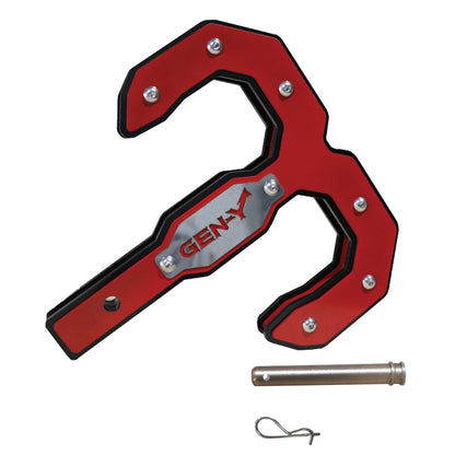 GEN-Y Hitch Gen-Y Hulk 2.5 21K Tow Hook 2.5in Shank w/GH-099 Pin/GH-011 Twist Clip - Black/Red