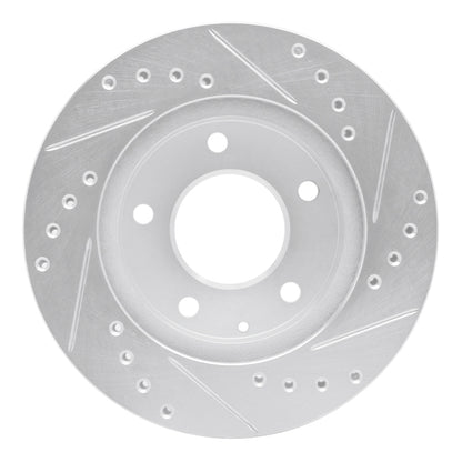 R1 Concepts R1 93-03 Ford Probe Front Left Drilled & Slotted Silver Brake Rotor