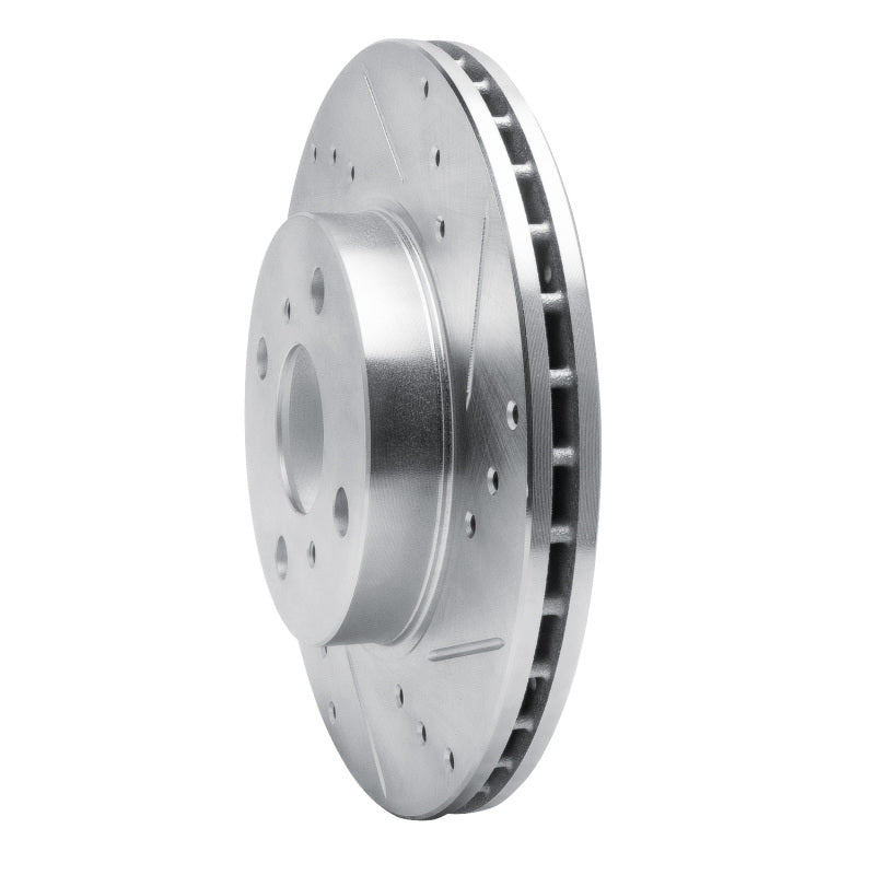R1 Concepts R1 93-02 Chevrolet Prizm Front Right Drilled & Slotted Silver Brake Rotor