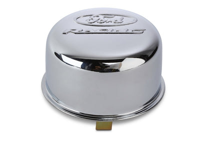 Ford Racing Chrome Breather Cap w/ Ford Racing Logo - Twist Type