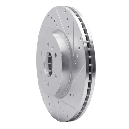 R1 Concepts R1 09-10 Kia BORREGO Front Right Drilled & Slotted Silver Brake Rotor
