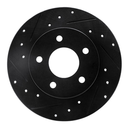 R1 Concepts R1 88-92 Dodge Monaco Rear Left Drilled & Slotted Black Brake Rotor