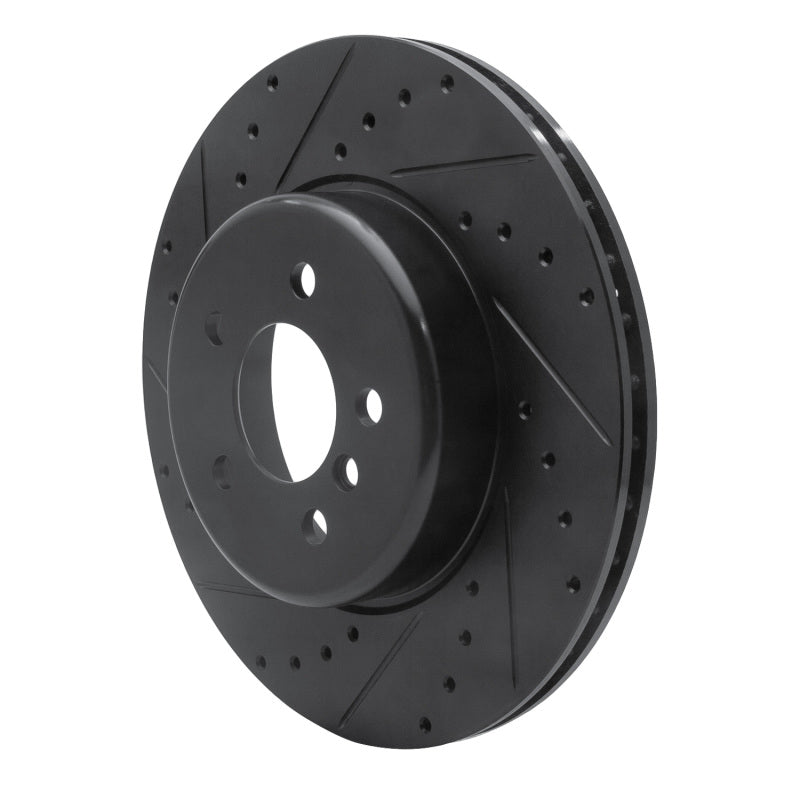 R1 Concepts R1 10-19 BMW 535I GT Rear Left Drilled & Slotted Black Brake Rotor