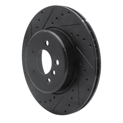 R1 Concepts R1 10-19 BMW 535I GT Rear Left Drilled & Slotted Black Brake Rotor