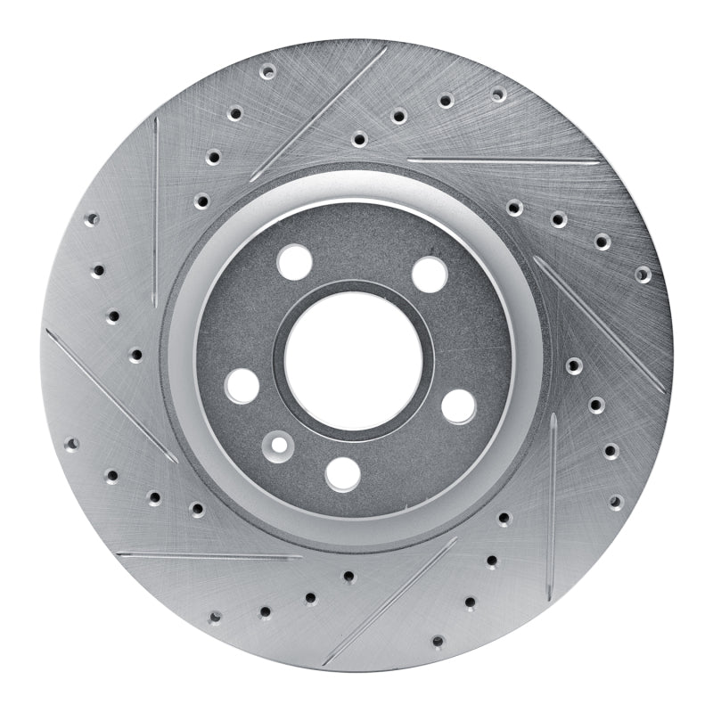 R1 Concepts R1 17-25 Volvo V90 Front Left Drilled & Slotted Silver Brake Rotor