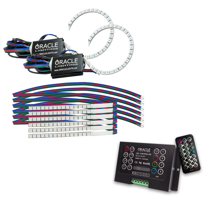 ORACLE Lighting Oracle 18-21 Ford Mustang DRL Upgrade w/ Halo Kit - ColorSHIFT 2