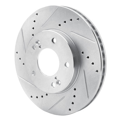 R1 Concepts R1 01-03 Hyundai XG350 Front Left Drilled & Slotted Silver Brake Rotor