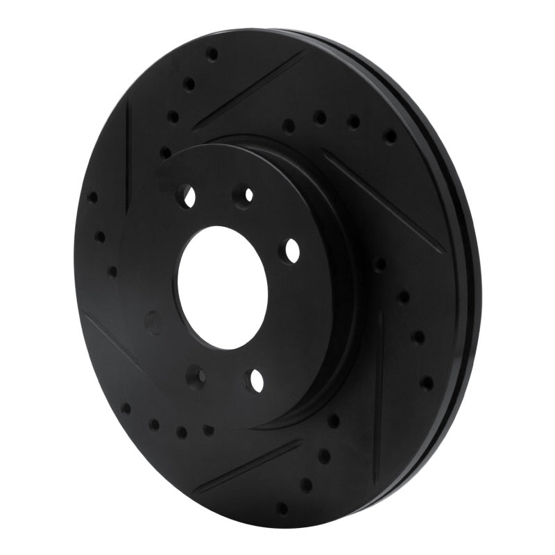 R1 Concepts R1 12-25 Dodge Attitude (Mexico) Front Left Drilled & Slotted Black Brake Rotor